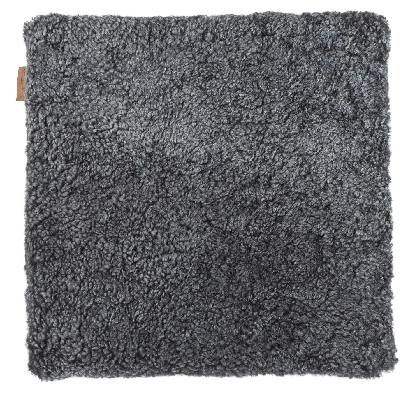 Square Chair Cushion with Anti-Slip - Black, Sheepskin