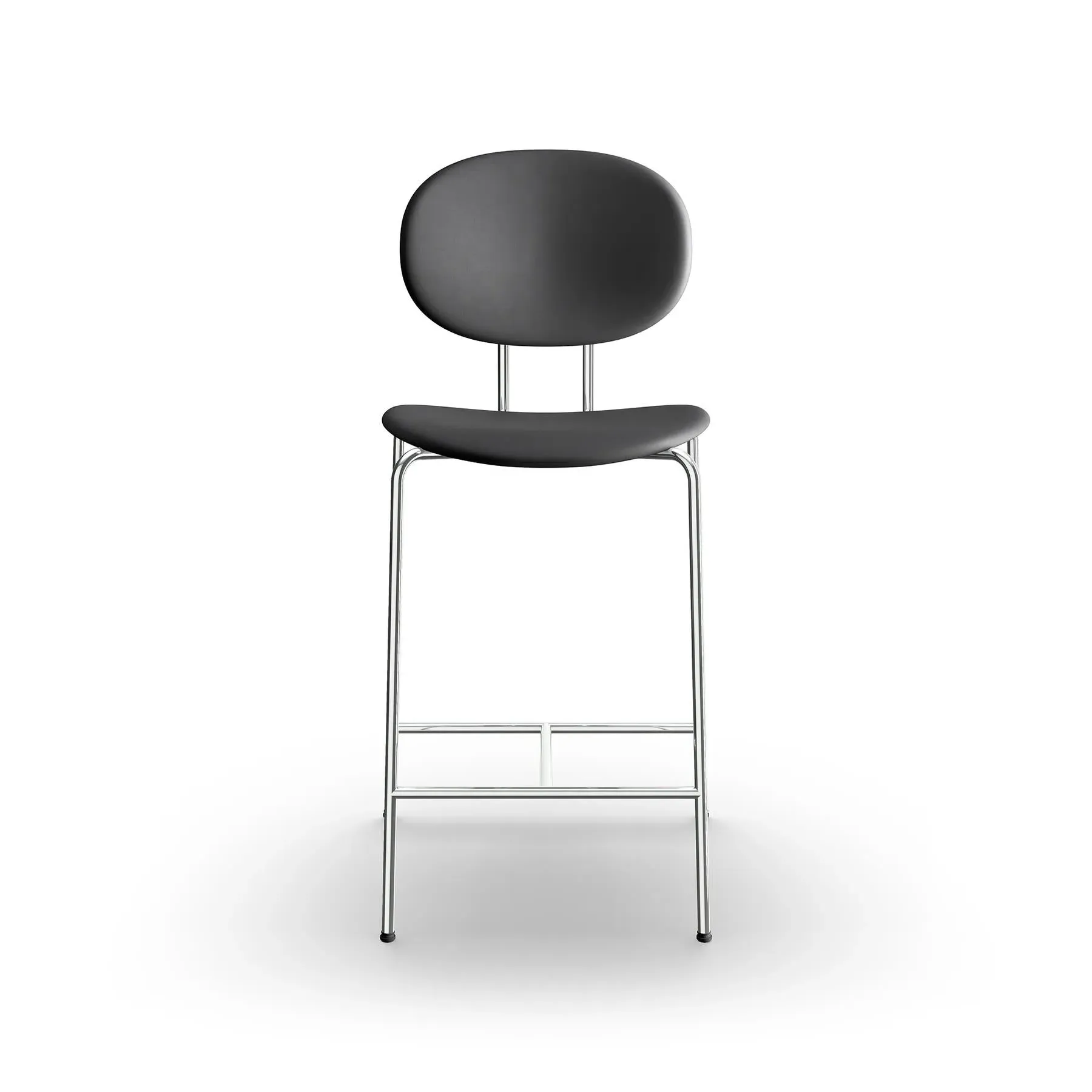 75cm Bar Chair Upholstered - Anthracite, Leather
