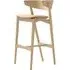 75cm Bar Stool with Backrest - Honey, Leather