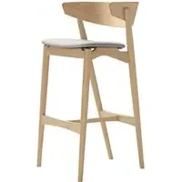 75cm Bar Stool with Backrest - Oak