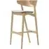 75cm Bar Stool with Backrest - Oak