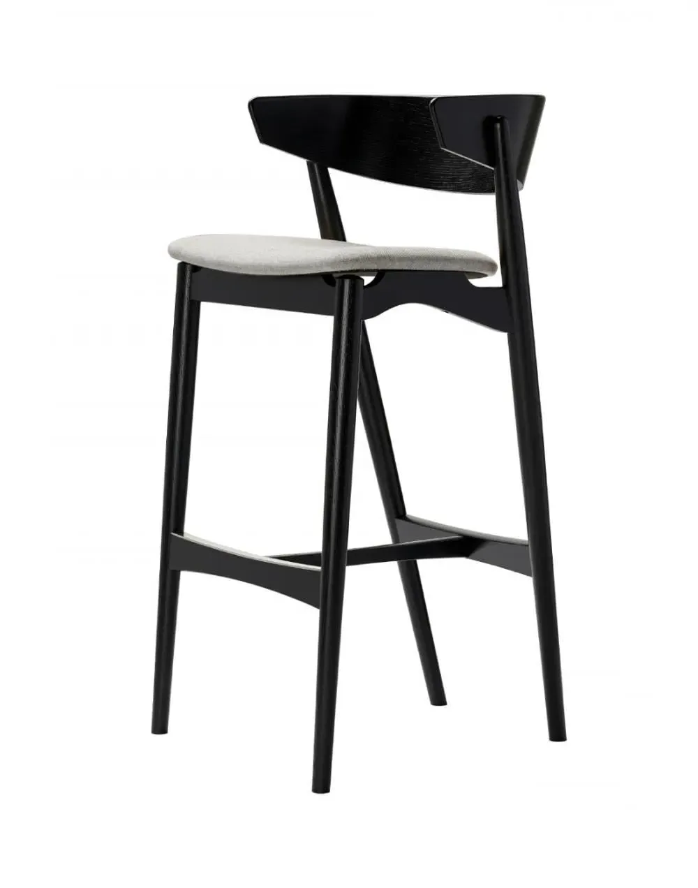 75cm Bar Stool with Backrest - Oak