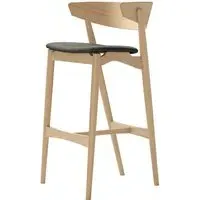 75cm Bar Stool with Backrest - Oak