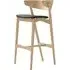 75cm Bar Stool with Backrest - Oak
