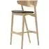 75cm Bar Stool with Backrest - Oak