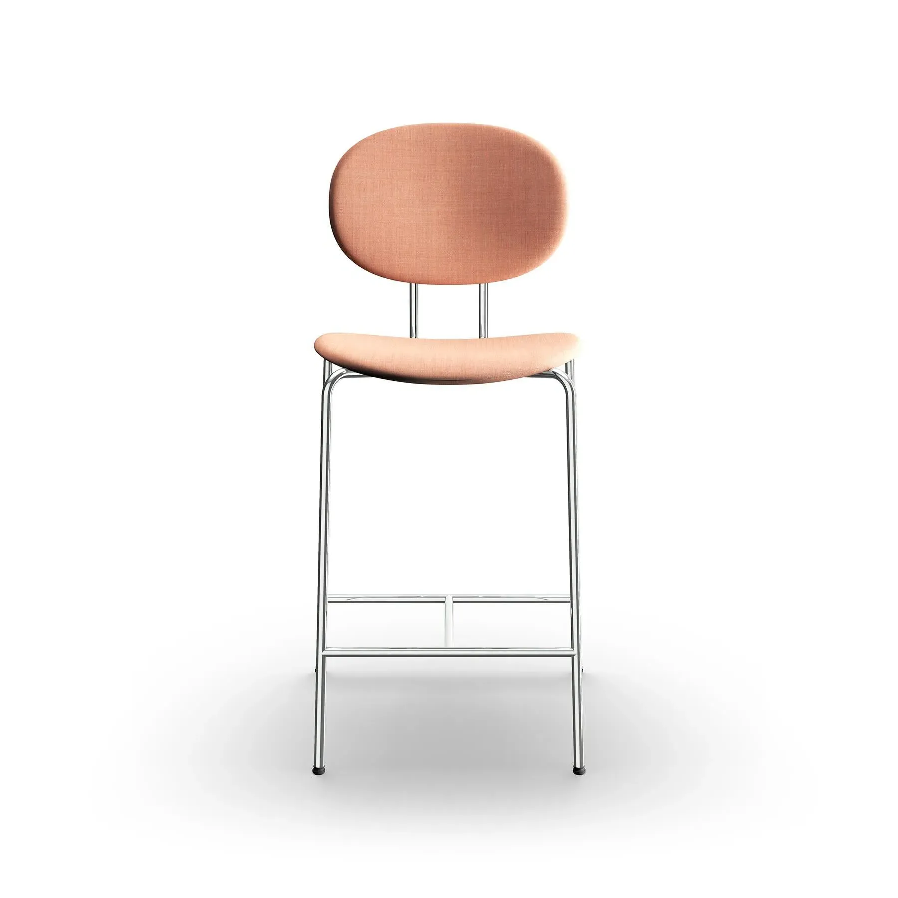 Bar Stool Upholstered - Chrome Steel