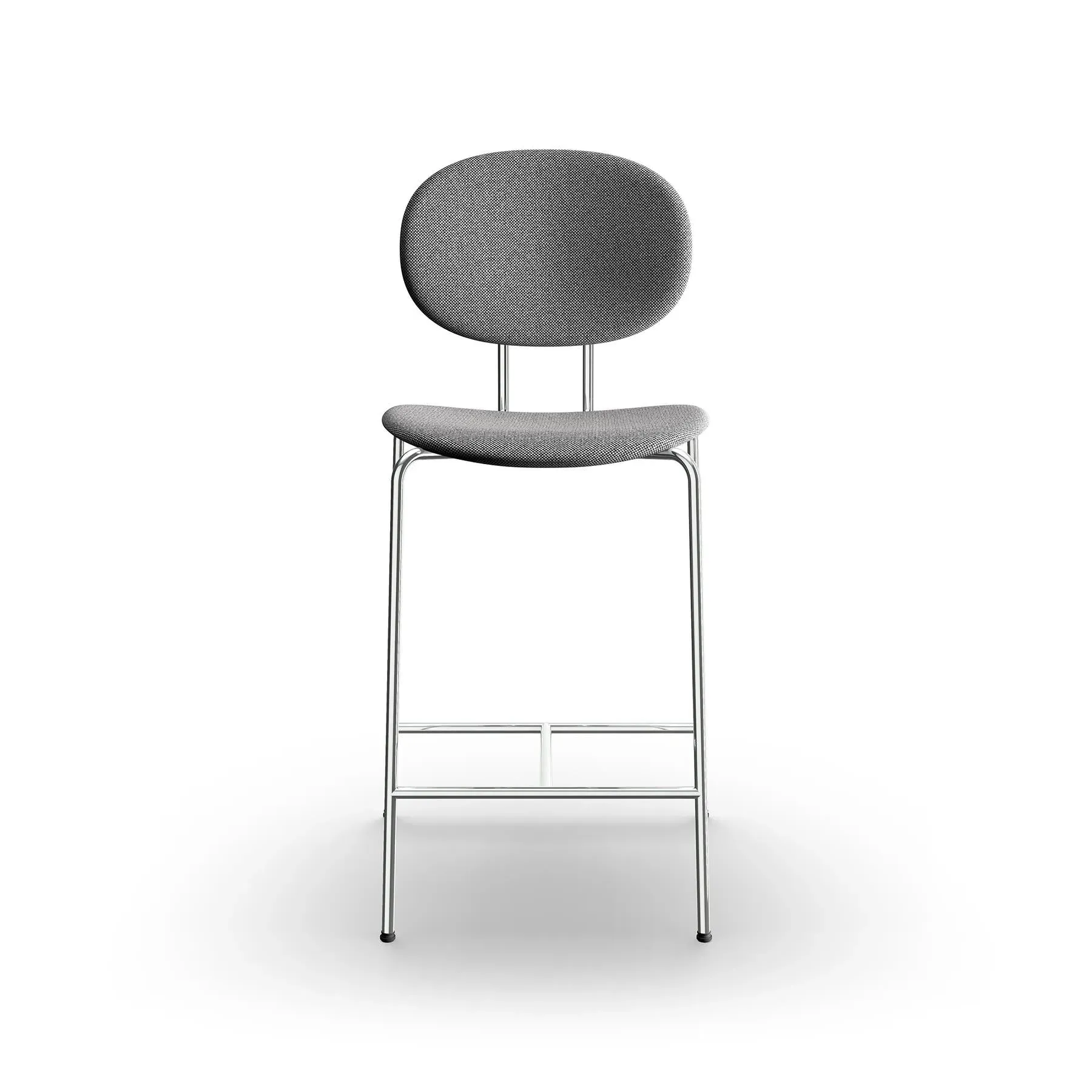 Bar Stool Upholstered - Chrome Steel