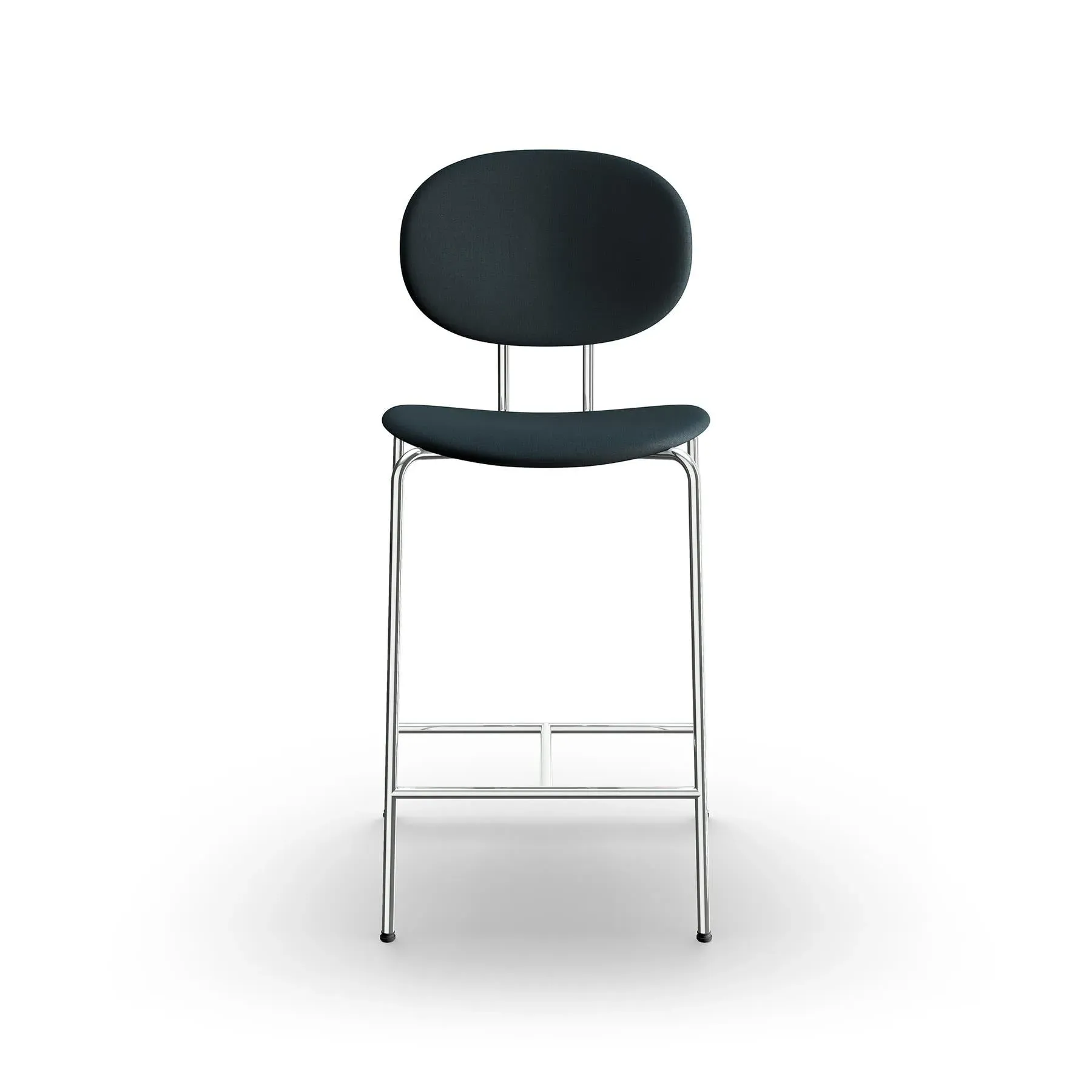 Bar Stool Upholstered - Chrome Steel image