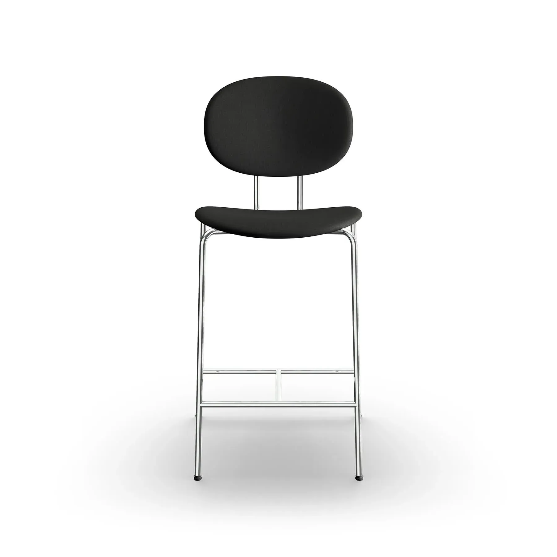 Bar Stool Upholstered - Chrome Steel image