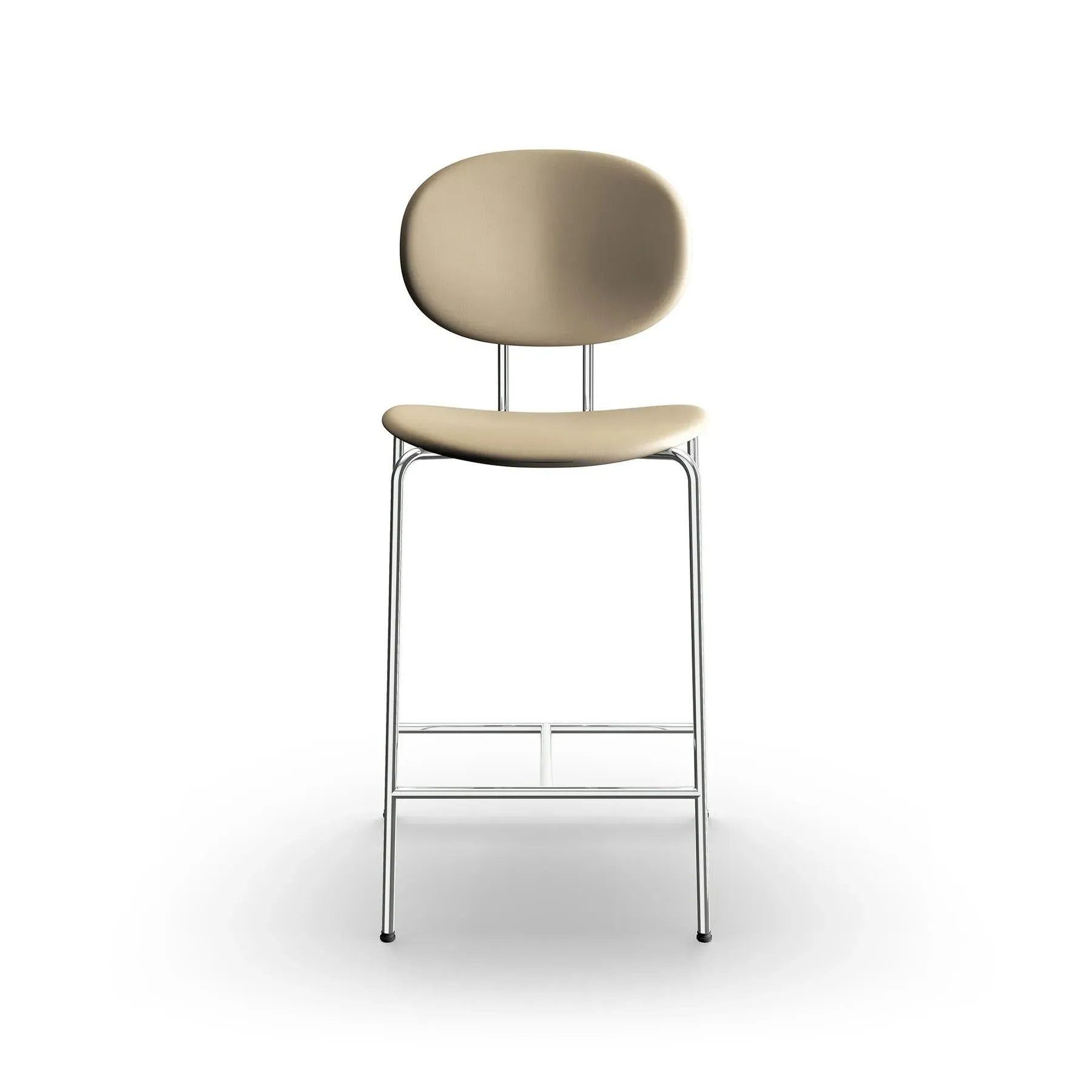 Bar Stool Upholstered - Chrome Steel