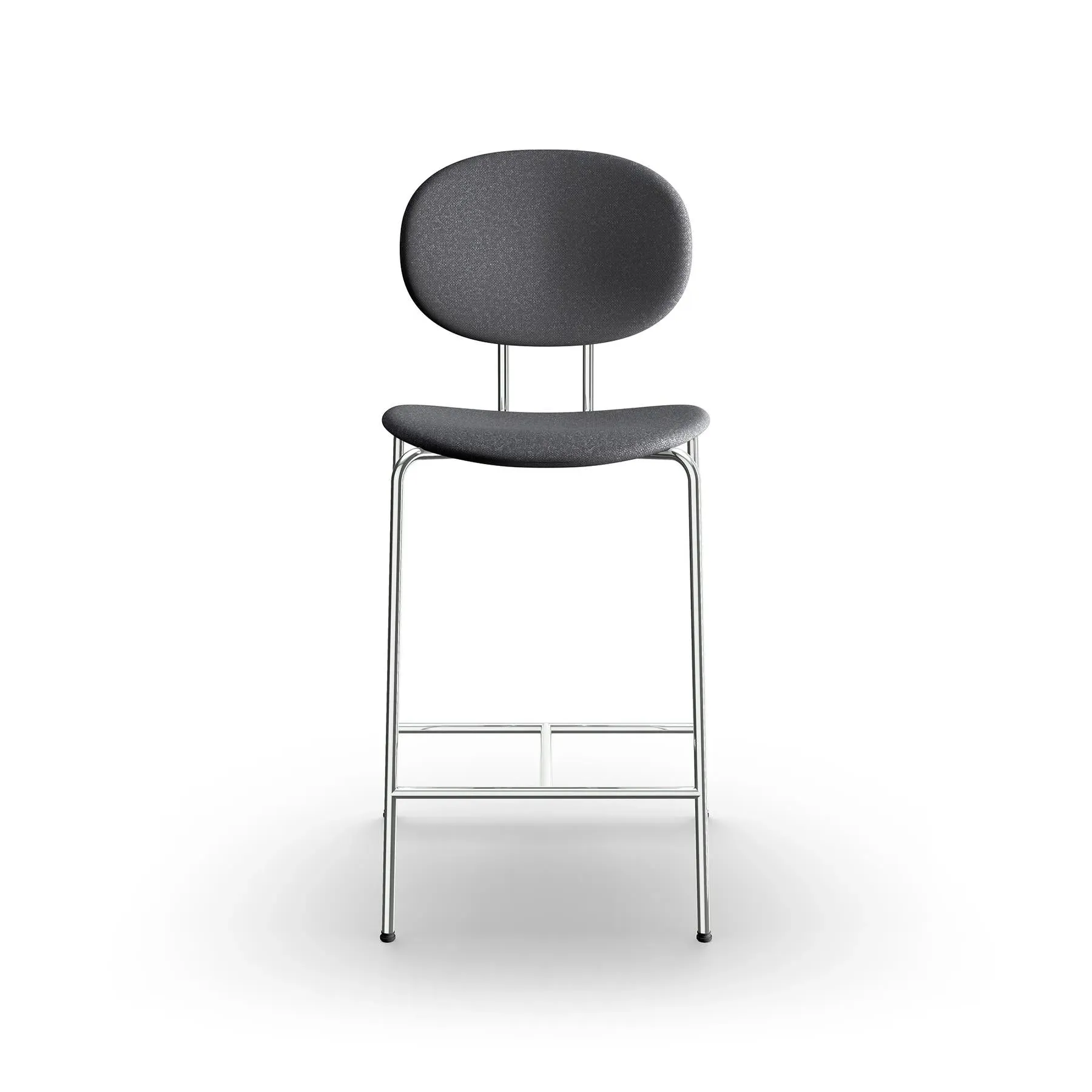 Bar Stool Upholstered - Chrome Steel