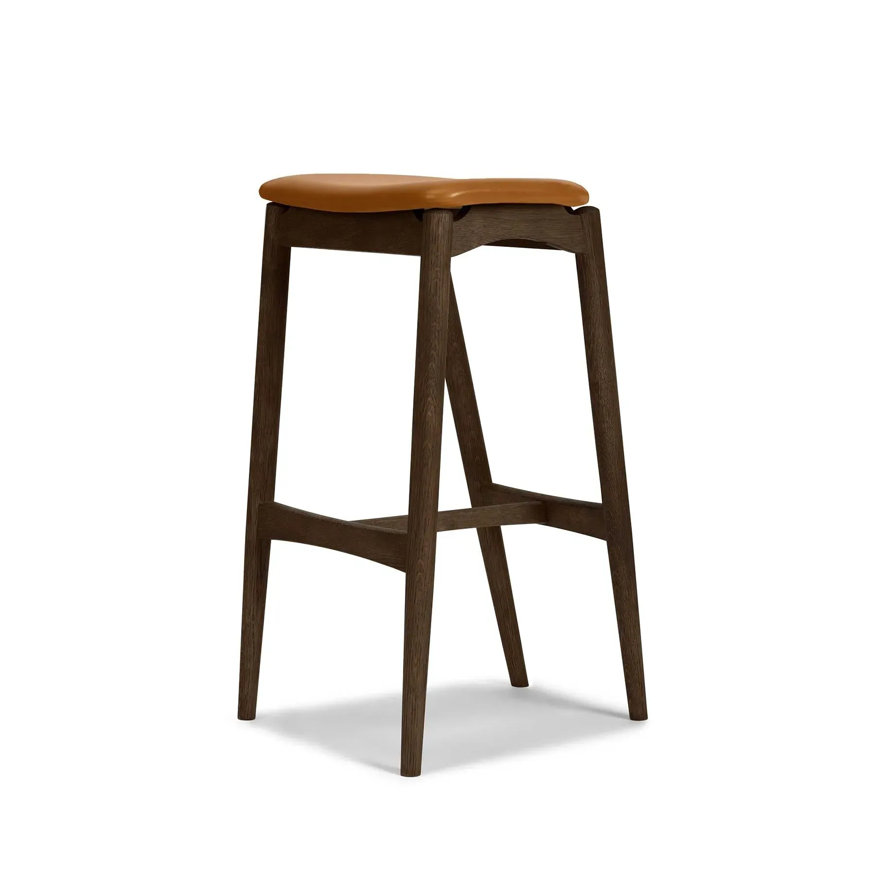 Bar Stool with Upholstery - Anthracite, Leather