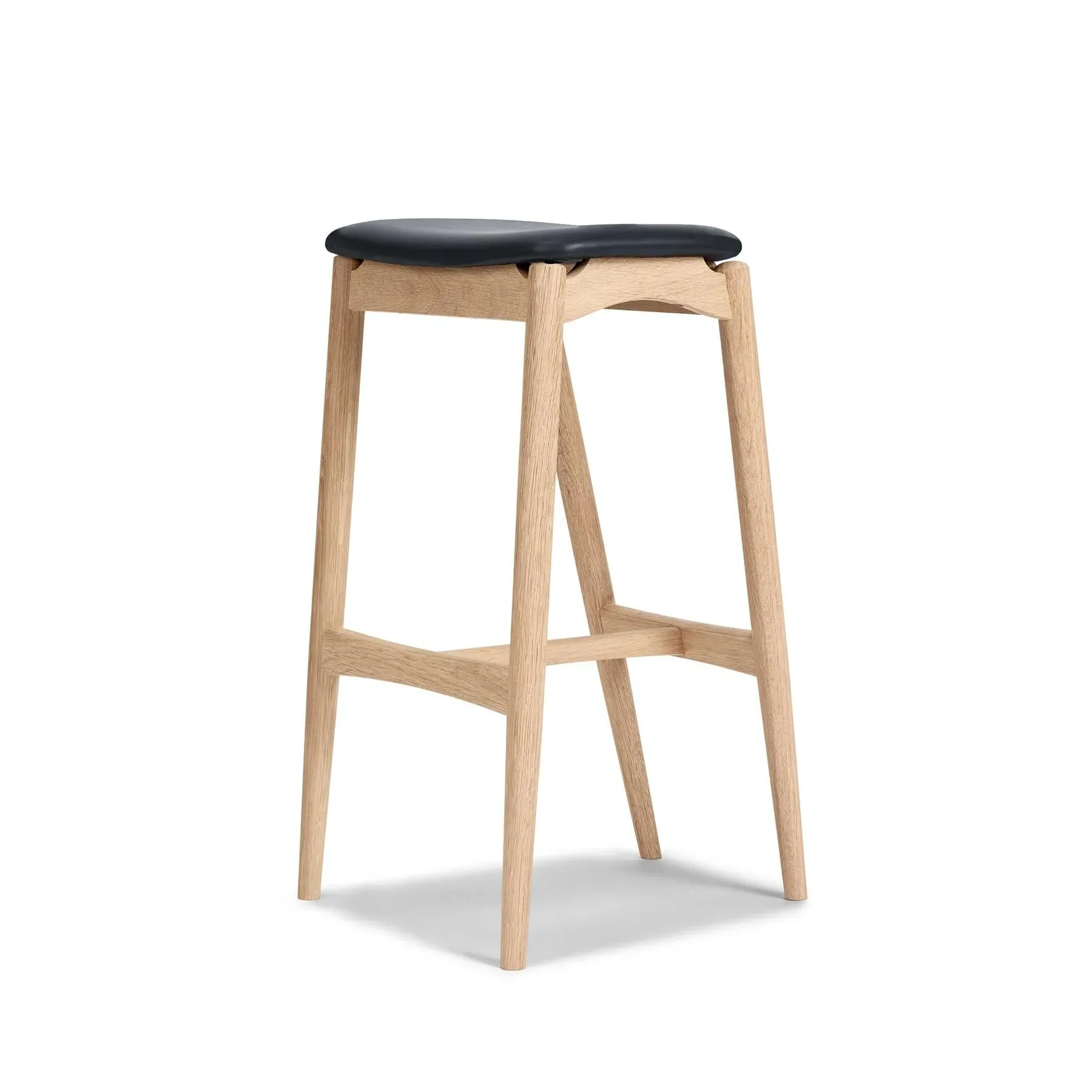 Bar Stool with Upholstery - Anthracite, Leather image