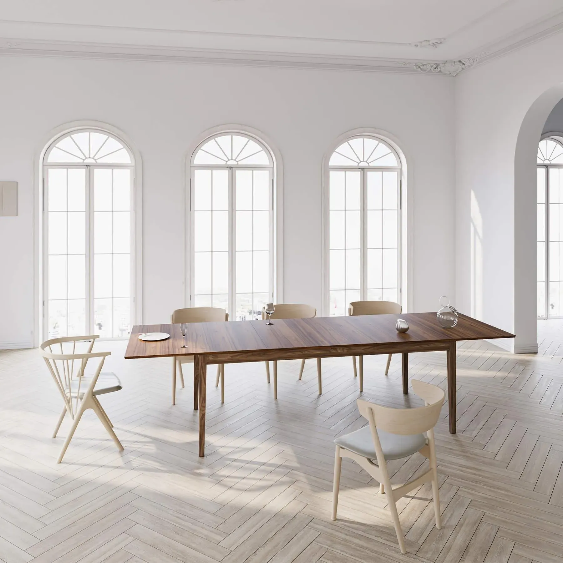 Dining Chair with Upholstered Seat - Honey, Leather