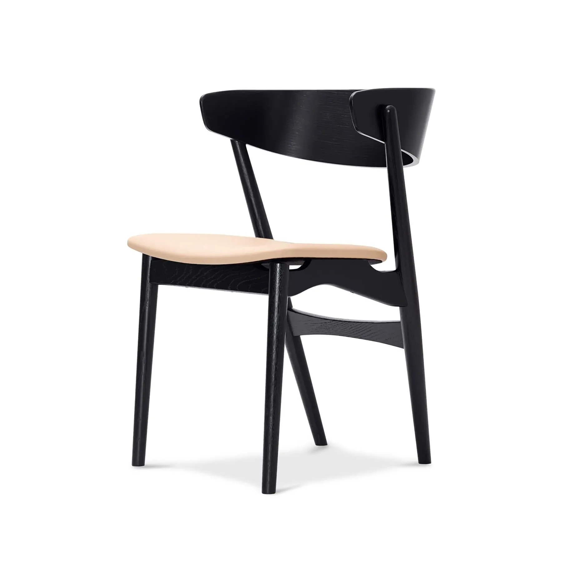 Dining Chair with Upholstered Seat - Honey, Leather image