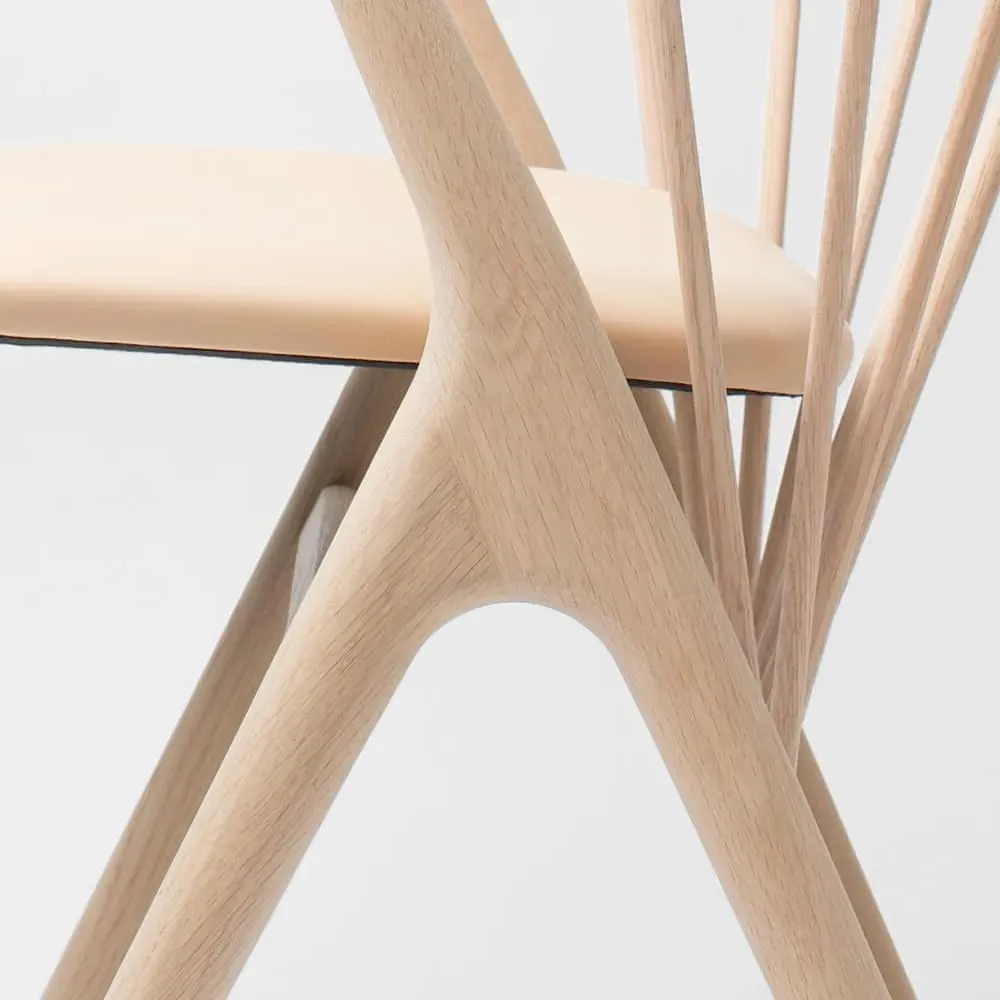 No 3 & No 8 Dining Set Extendable - Honey Leather, White Oak