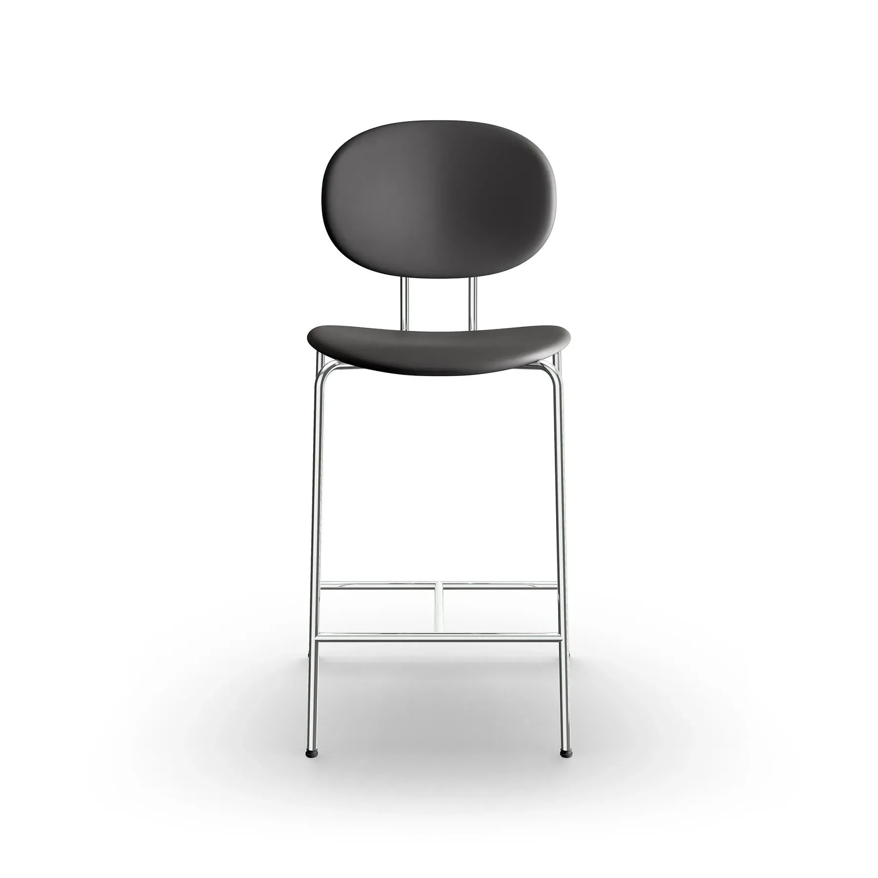 Piet Hein Upholstered Bar Chair - Black Brown, Leather