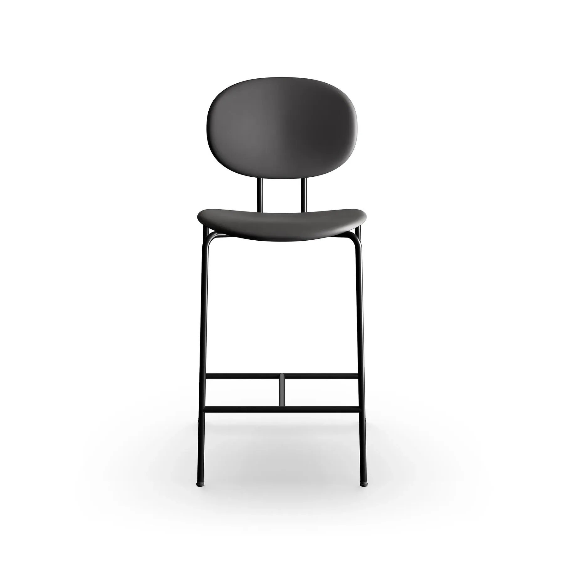 Piet Hein Upholstered Bar Chair - Black Brown, Leather