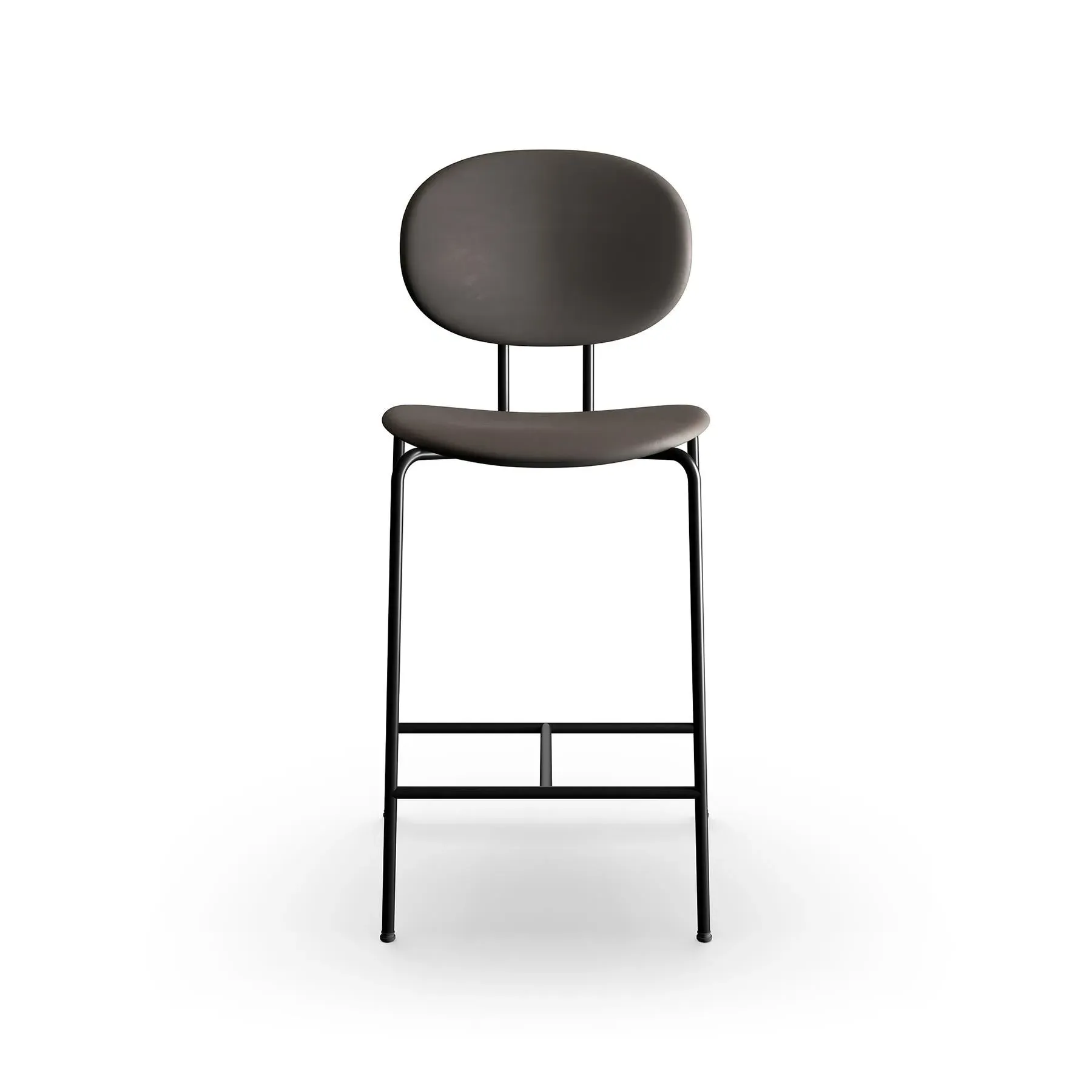 Piet Hein Upholstered Bar Chair - Dark Brown, Leather