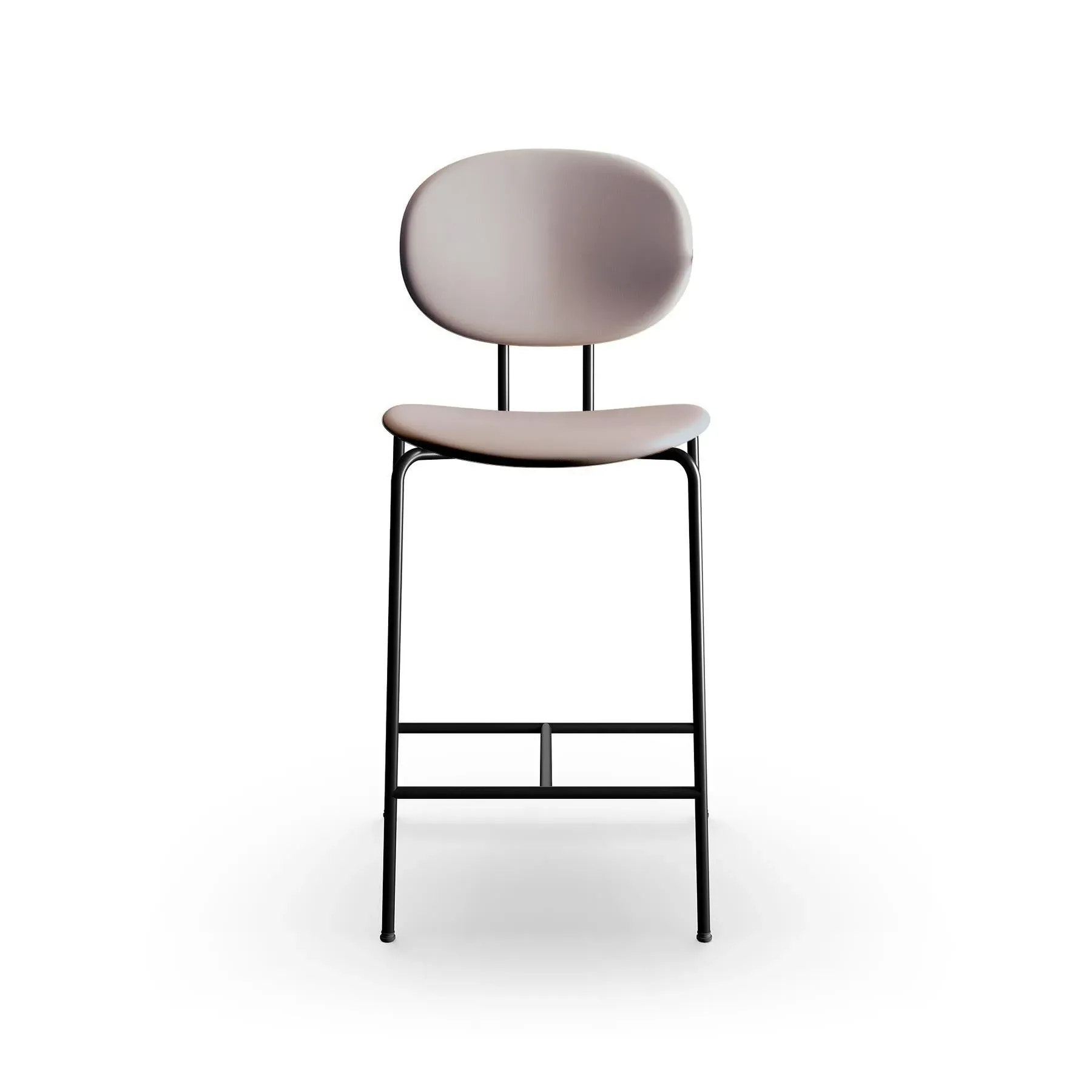 Piet Hein Upholstered Bar Chair - Light Grey, Leather