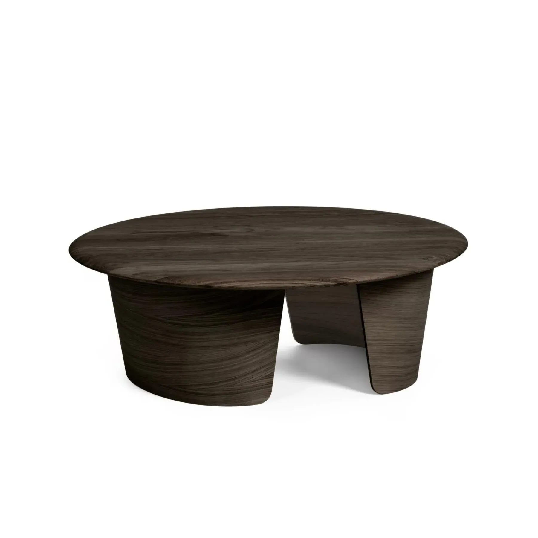 Round Coffee Table with Glass Top - Oak image