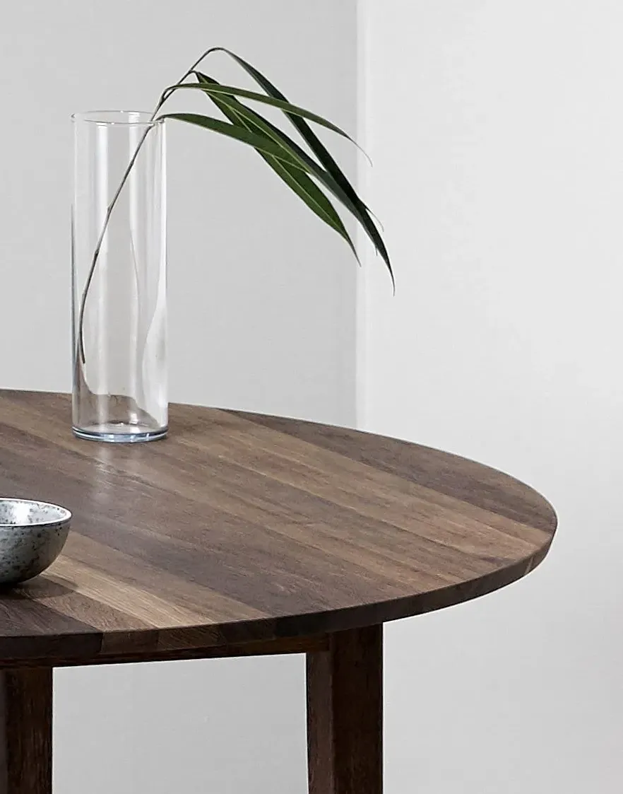Round Dining Table - Dark Oak, Solid Wood