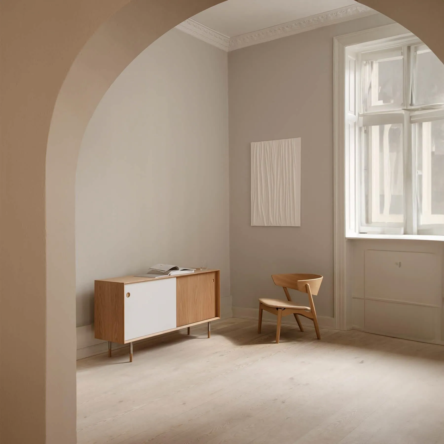 Sideboard with Storage - White, Oak