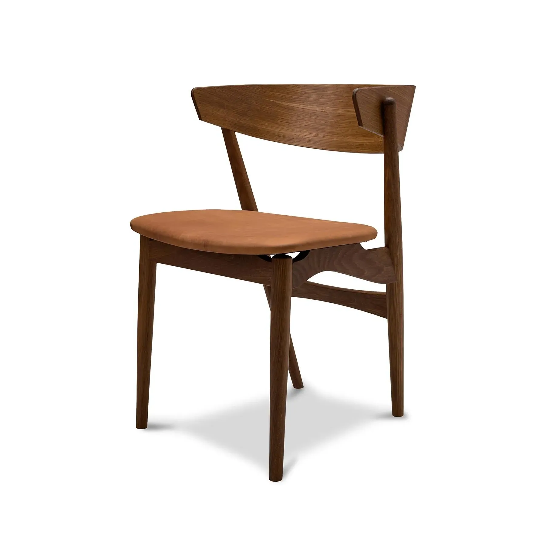 Upholstered Dining Chair - Cognac, Leather