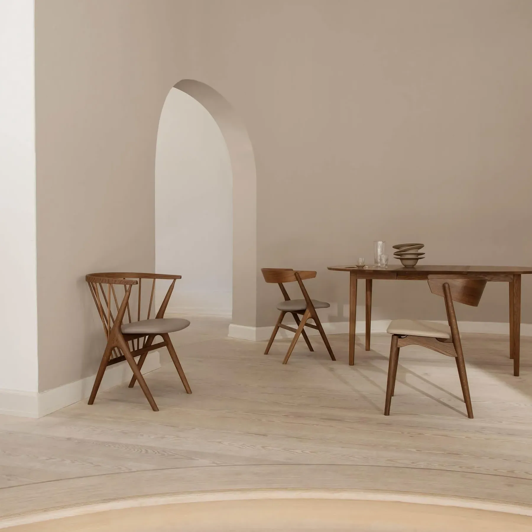 Upholstered Dining Chair - Cognac, Leather