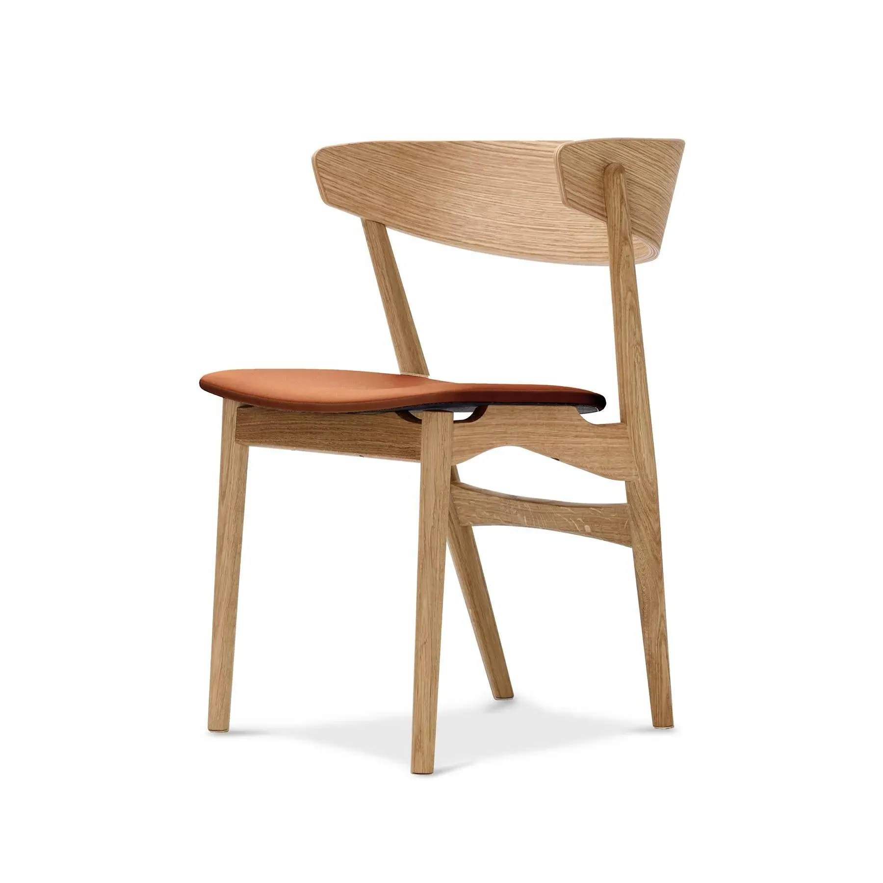 Upholstered Dining Chair - Cognac, Leather