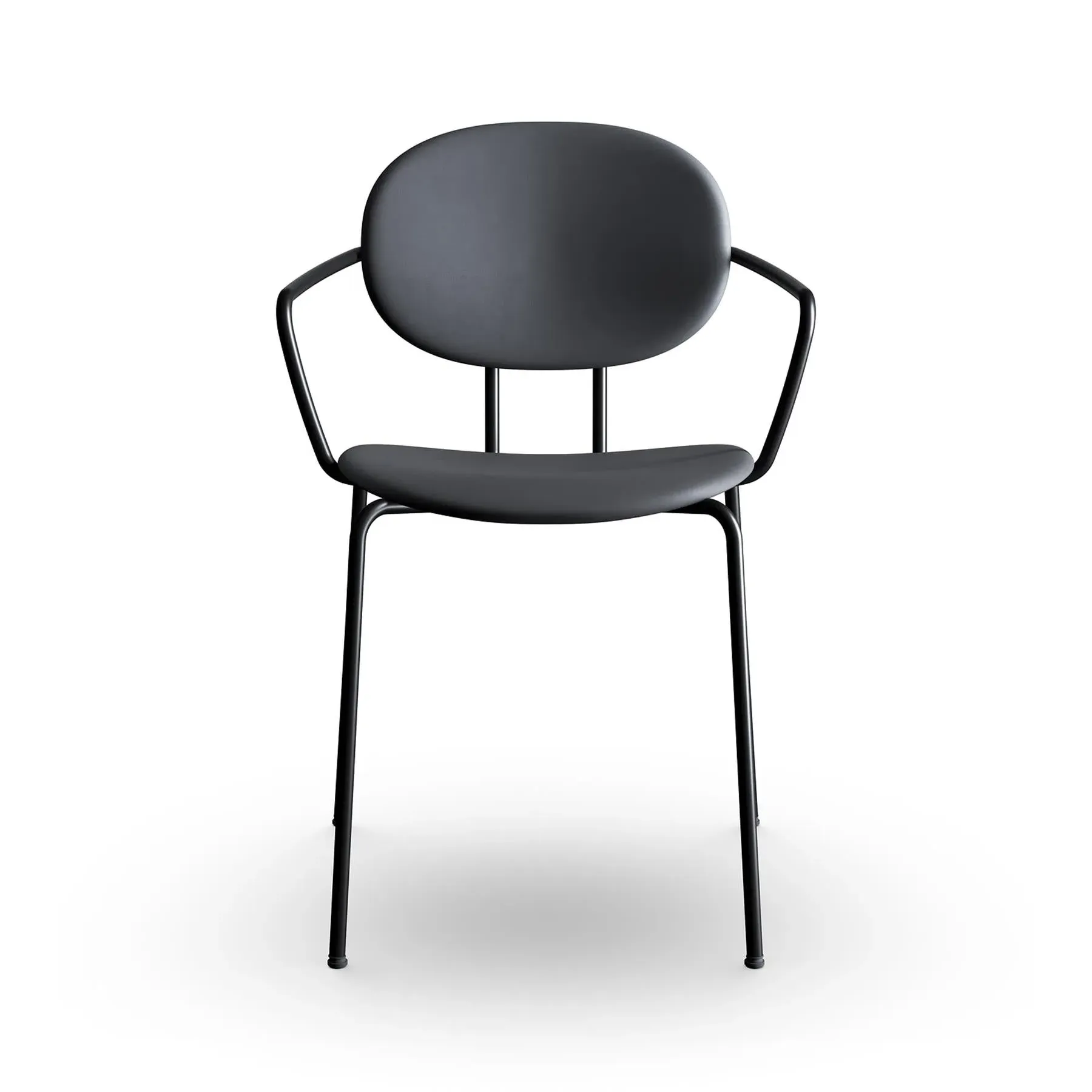 Upholstered Dining Chair with Arms - Anthracite