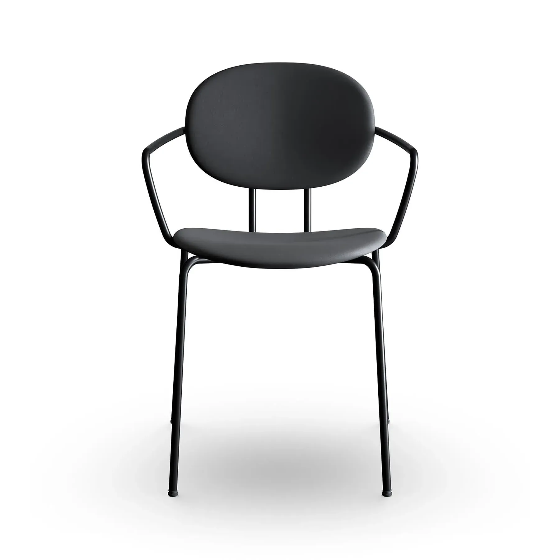 Upholstered Dining Chair with Arms - Black