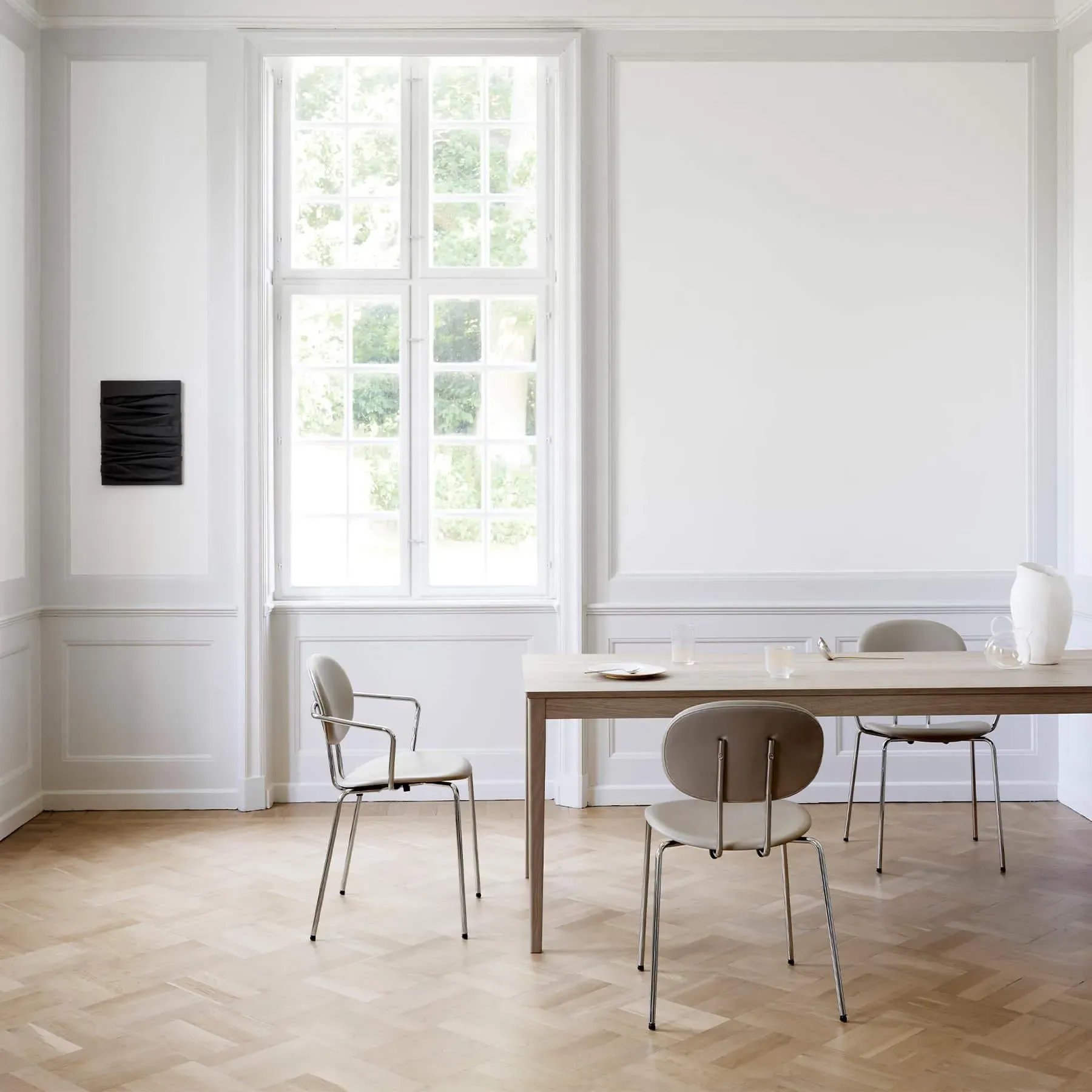 Upholstered Dining Chair with Arms - Honey