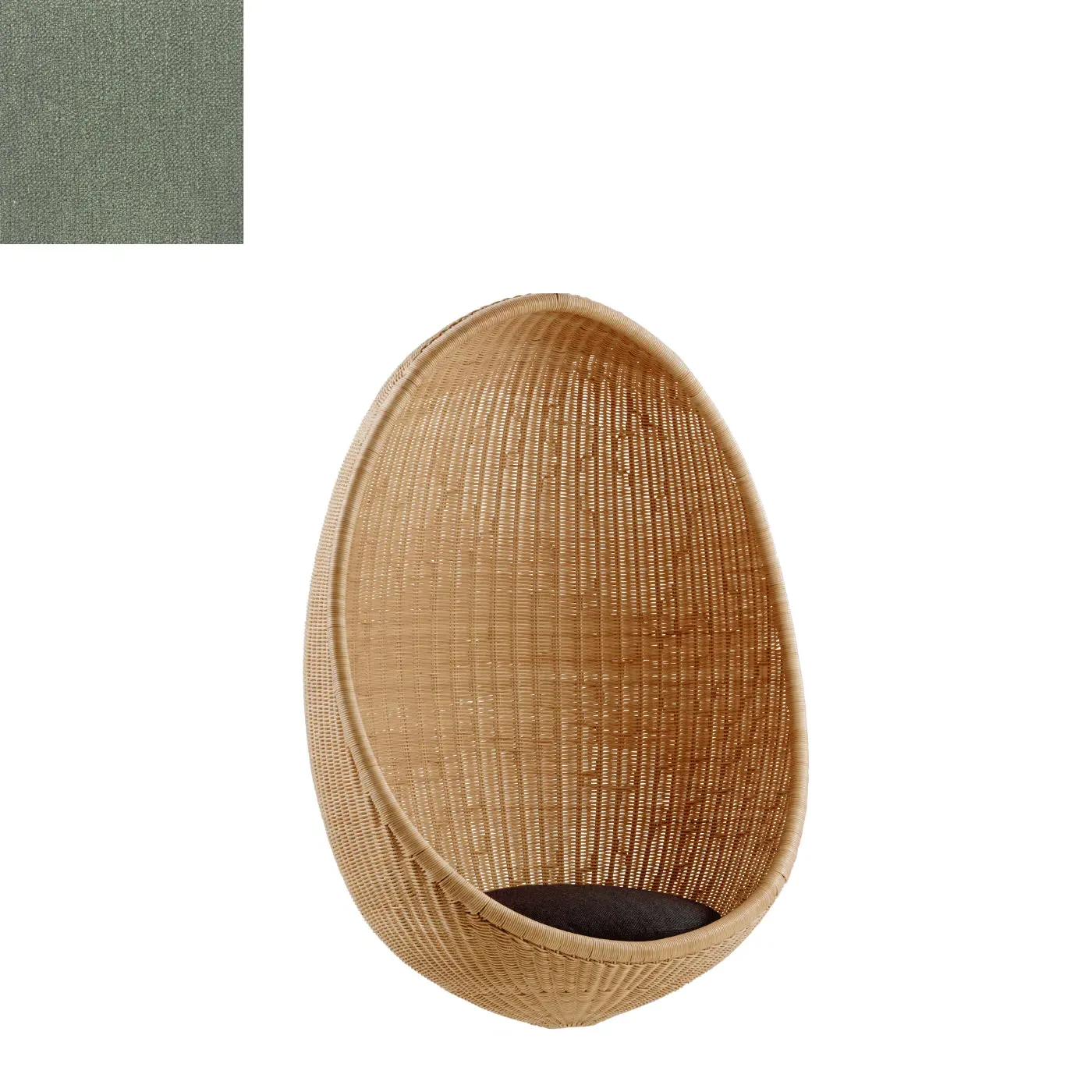 Egg Hanging Chair - Green, Rattan
