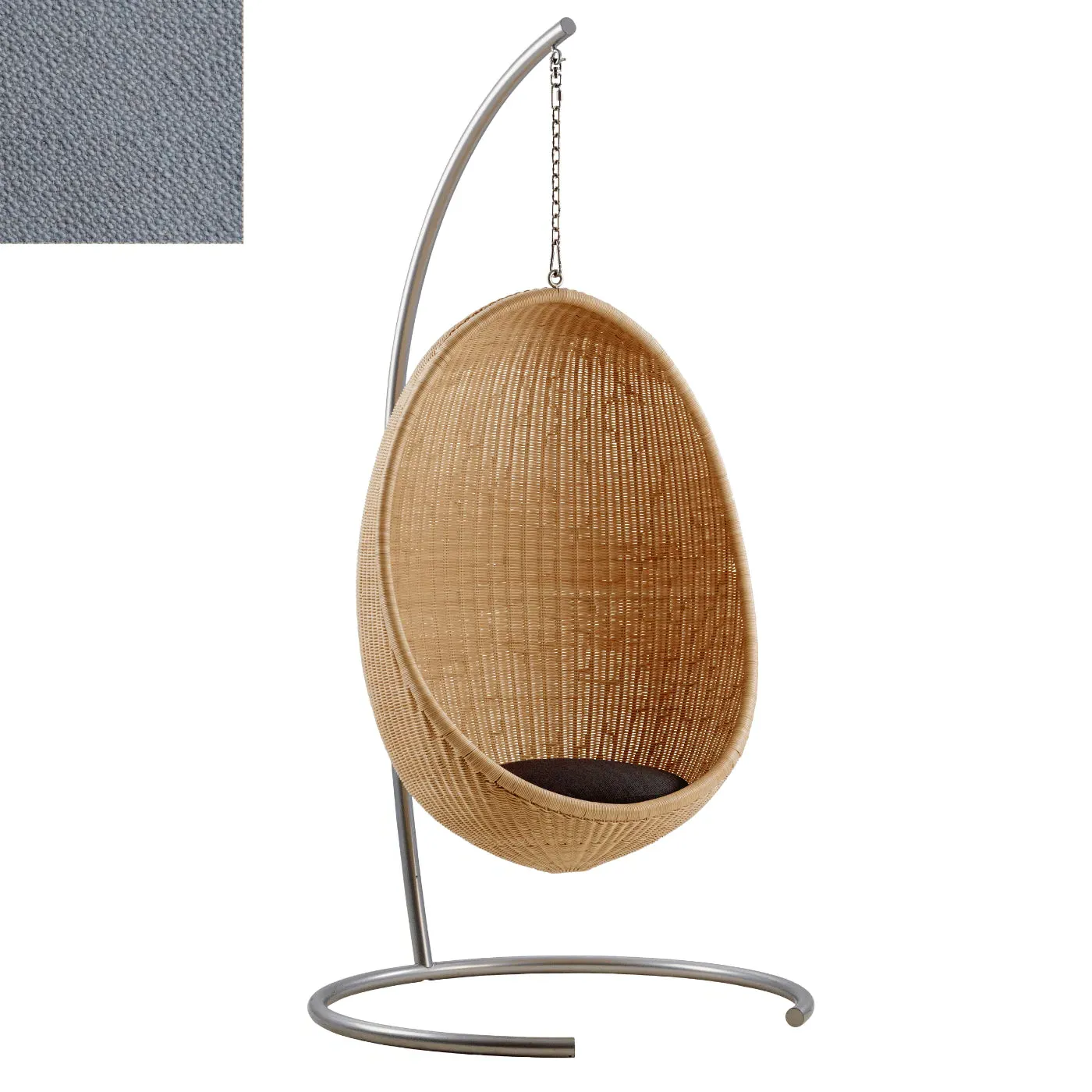 Egg Hanging Chair with Stand - Blue, Rattan image