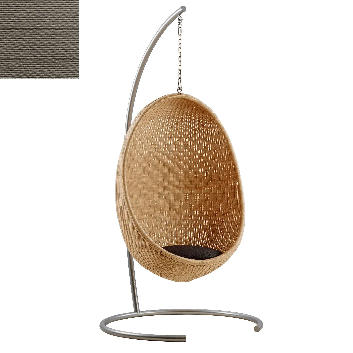 Egg Hanging Chair with Stand - Taupe, Rattan