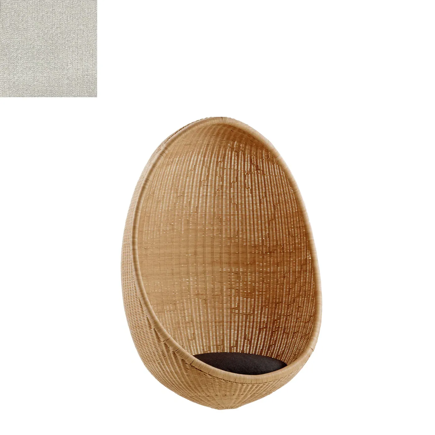Hanging Egg Chair - Crumble White, Rattan
