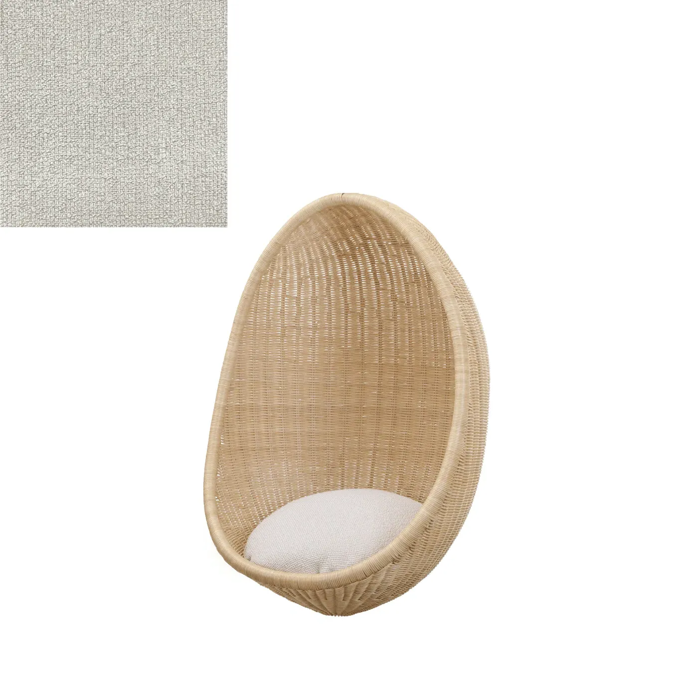 Hanging Egg Chair Junior - Crumble White, Rattan image