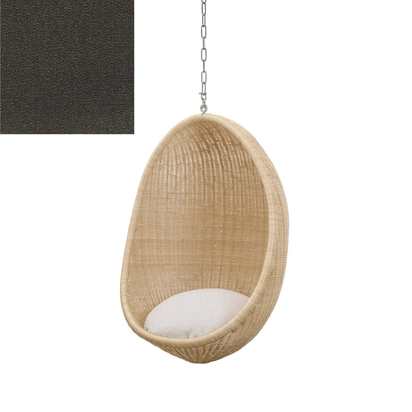 Hanging Egg Chair Junior with Chain - Crumble Coffee, Rattan