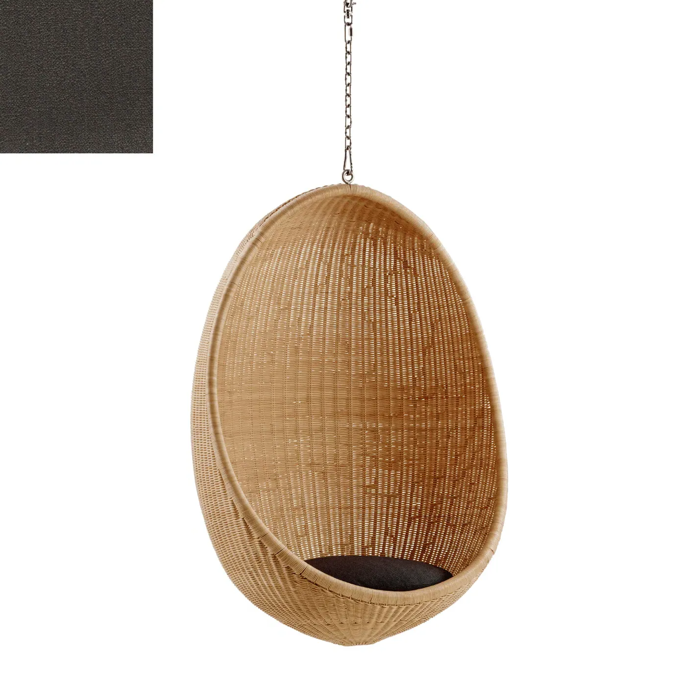 Hanging Egg Chair with Chain - Crumble Coffee, Rattan
