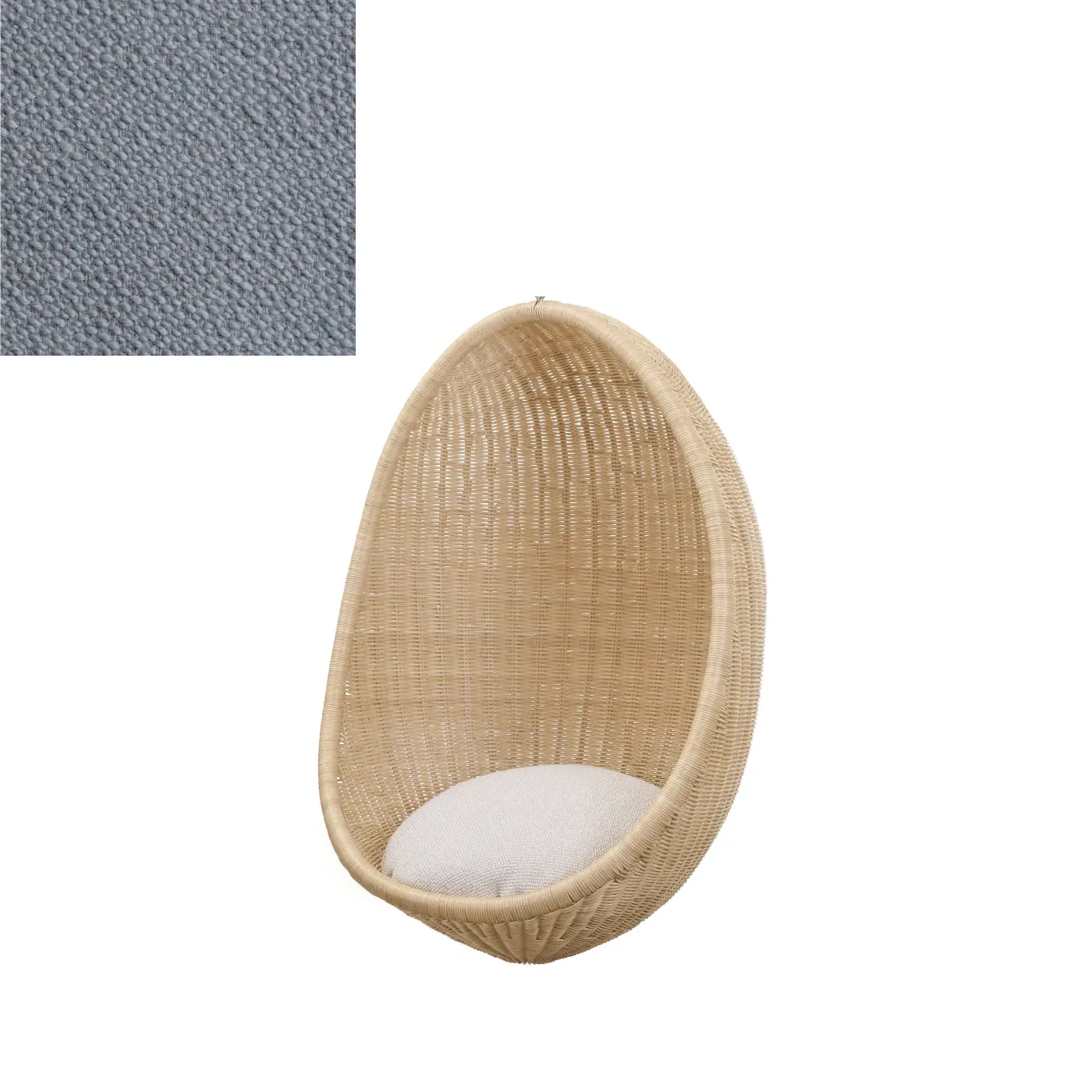 Junior Egg Hanging Chair - White, Rattan