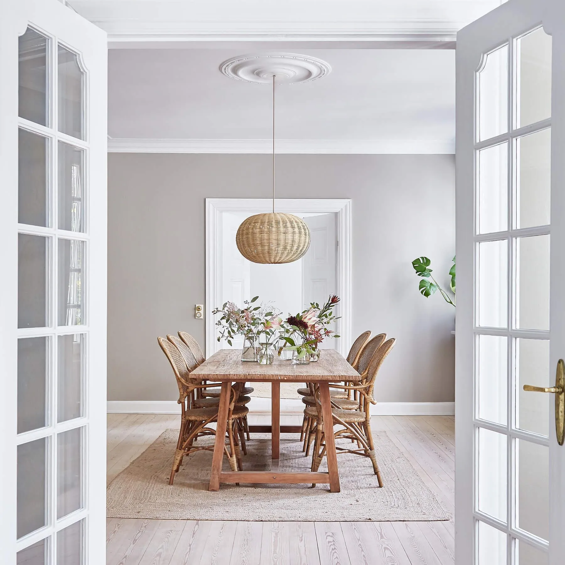 Large Pendant Lampshade - Natural, Rattan