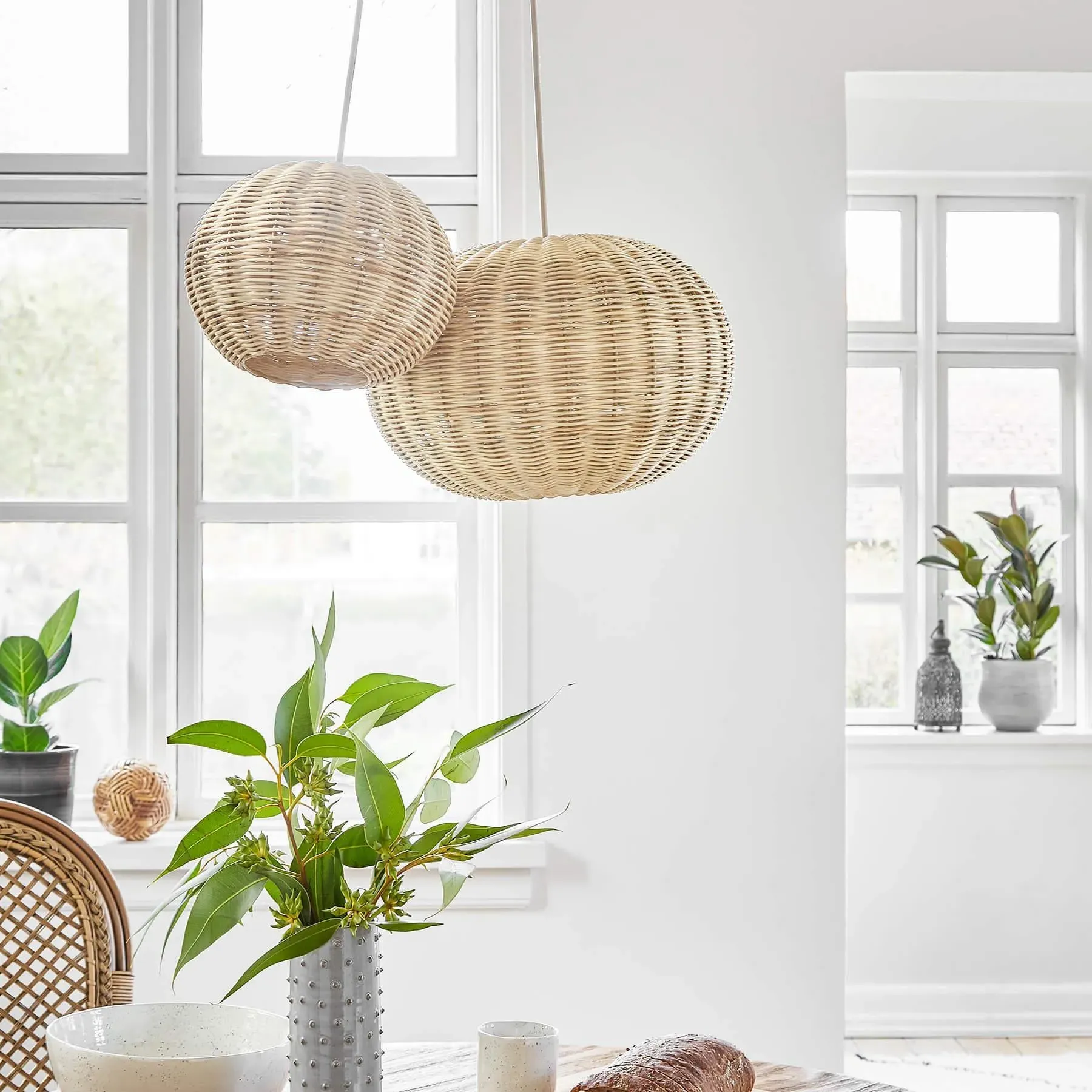 Small Pendant Lampshade - Natural, Rattan