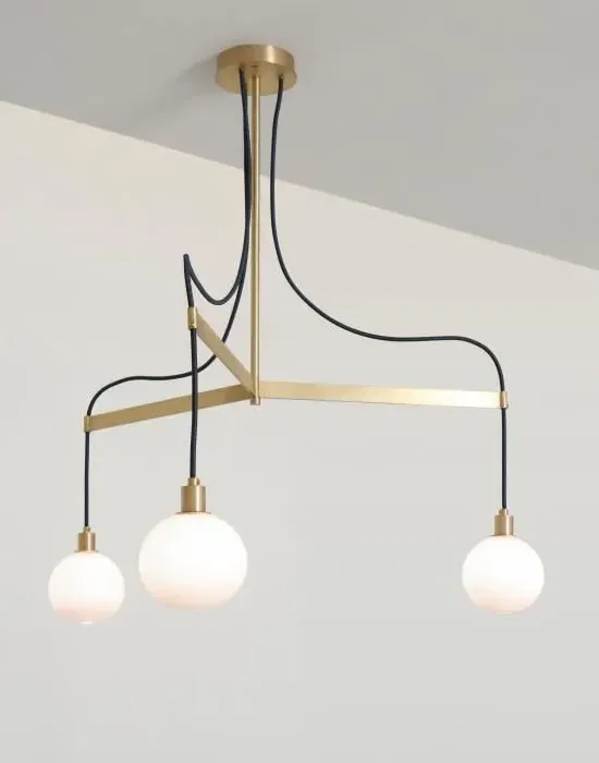 3-Arm Pendant Light 45cm - Olivin, Glass