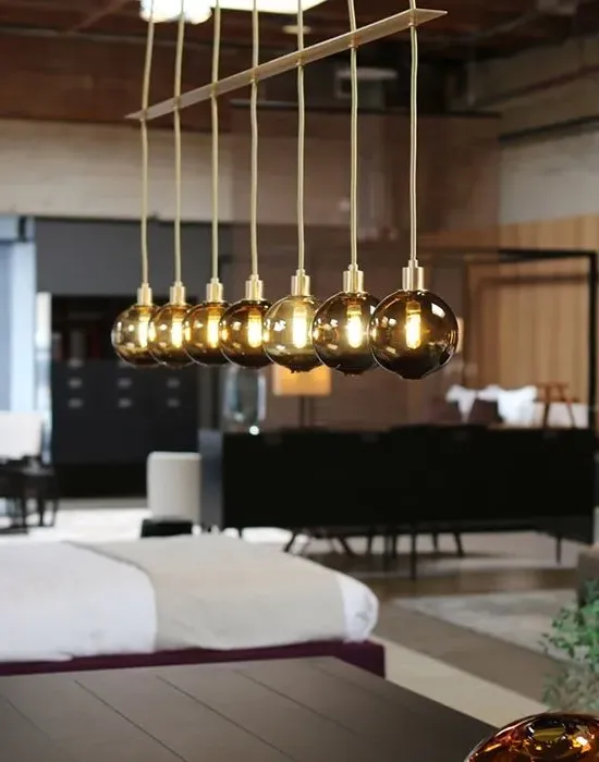 Drape Linear Chandelier - Smoke, Dark Oxidized