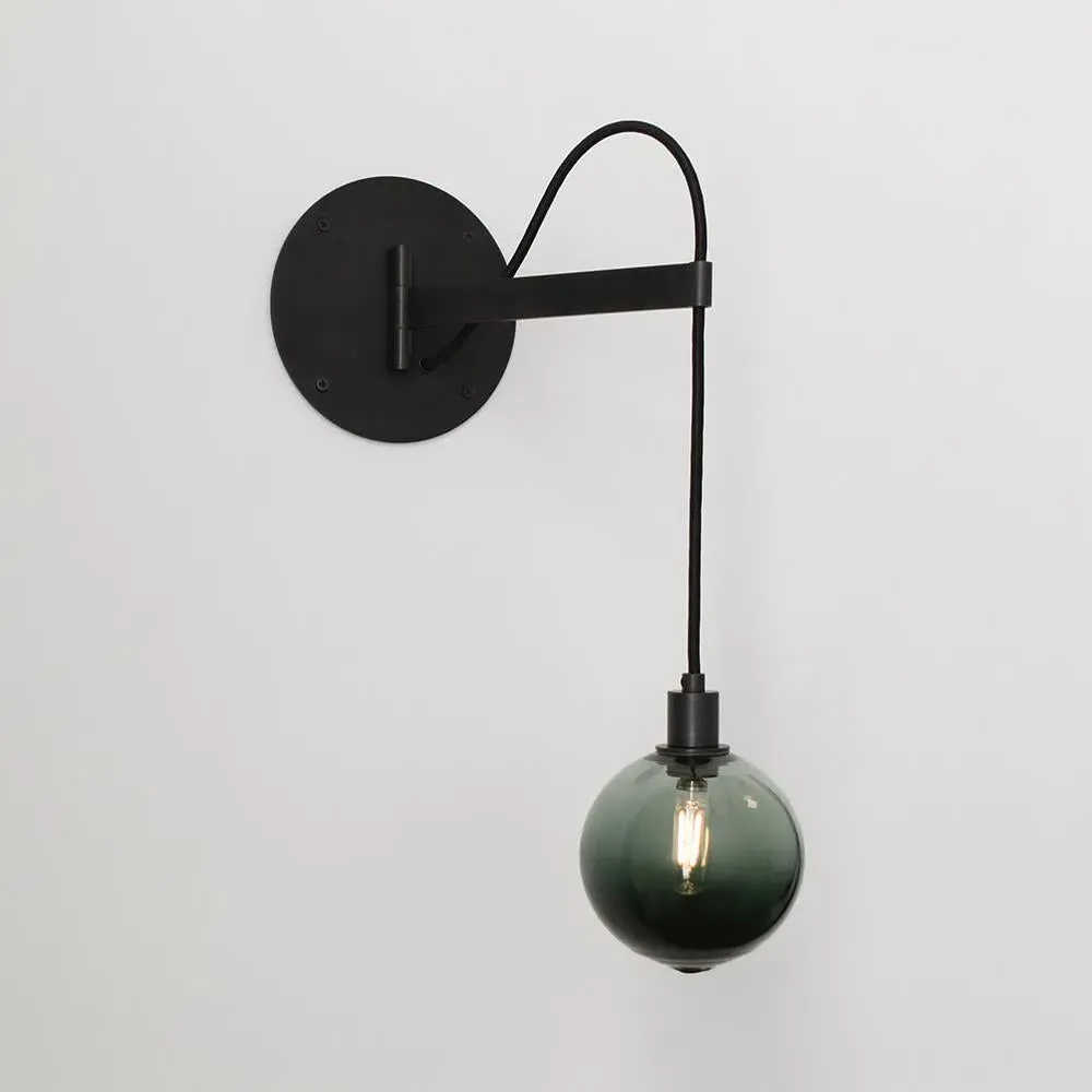 Drape Wall Light - Dark Oxidized, Blue Glass