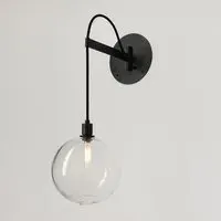 Drape Wall Light - Dark Oxidized, Clear Glass