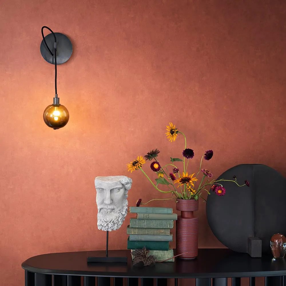 Drape Wall Light - Dark Oxidized, Olivin Glass