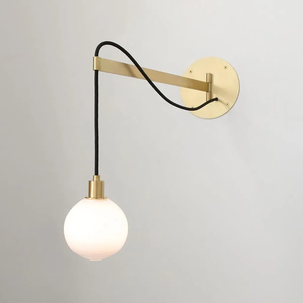 Drape Wall Light with Moveable Arm - Blue, Glass image