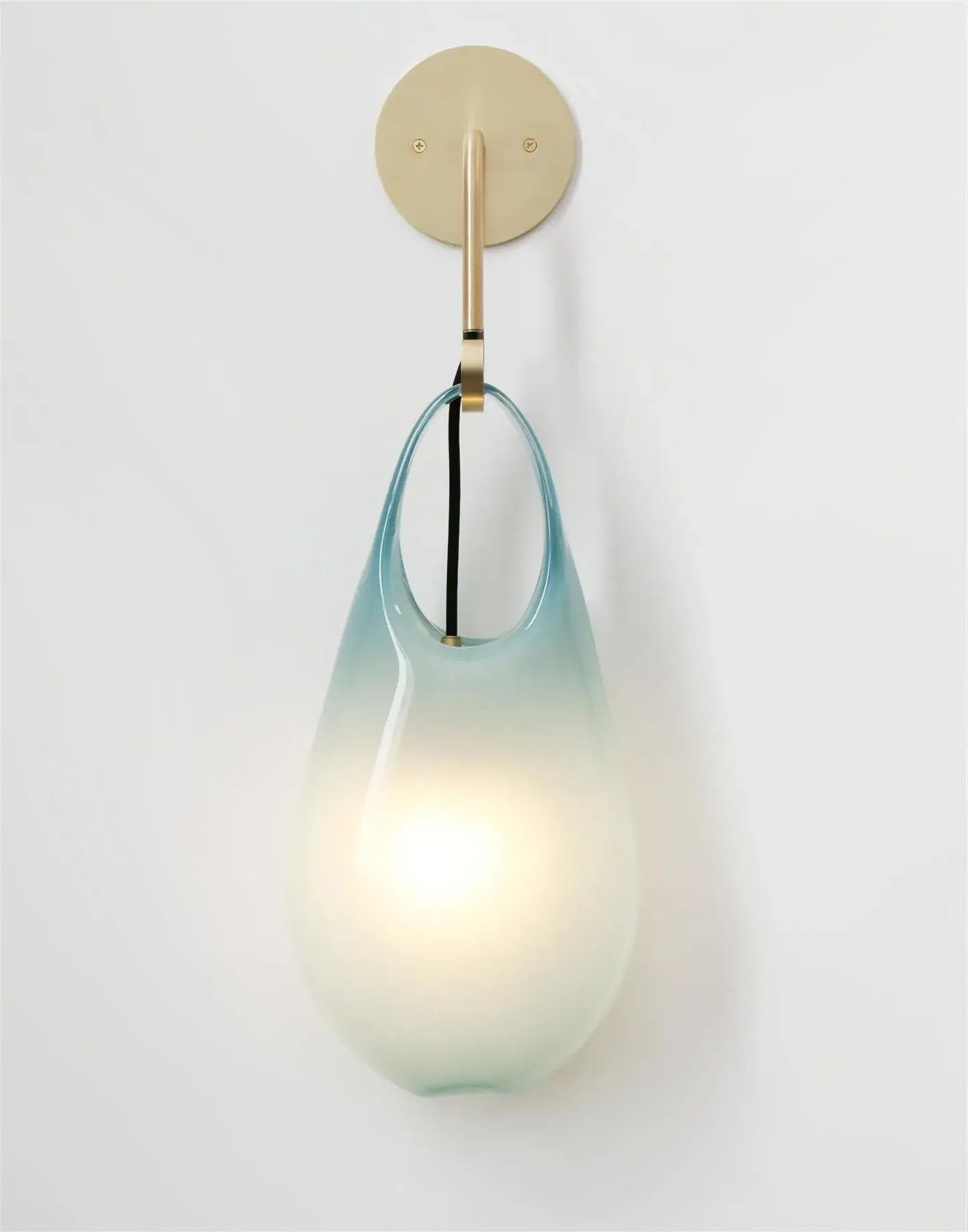 Hold 18 Wall Light - Brushed Brass, Blue Glass image